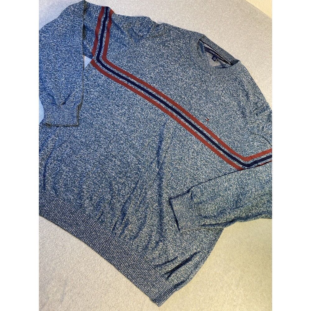 TOMMY HILFIGER Mens Crew Neck Jumper‎ Sweater 2XL Navy Blue Wool